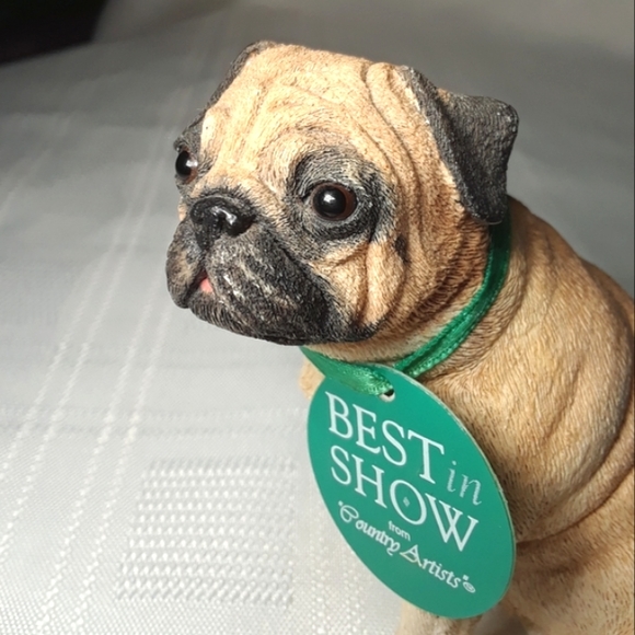 COPY - Vintage Country Artists Best in Show Fawn Pug Dog Sculpture Collectible … - Picture 5 of 16